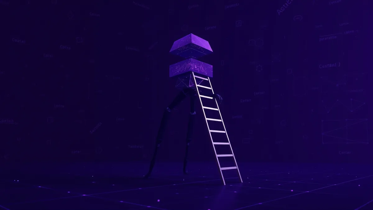 Quadrupedal Robot Masters Ladder Climbing with Reinforcement Learning
